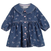 BOW DENIM DRESS - BILLIEBLUSH - DRESSES