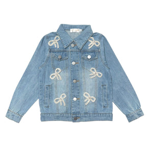 BOW DENIM JACKET - JACKETS