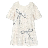 BOW SEQUIN FRINGE DRESS - DRESSES