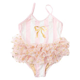 BOW STRIPE TUTU ONE PIECE SWIMSUIT (PREORDER) - SHADE CRITTERS