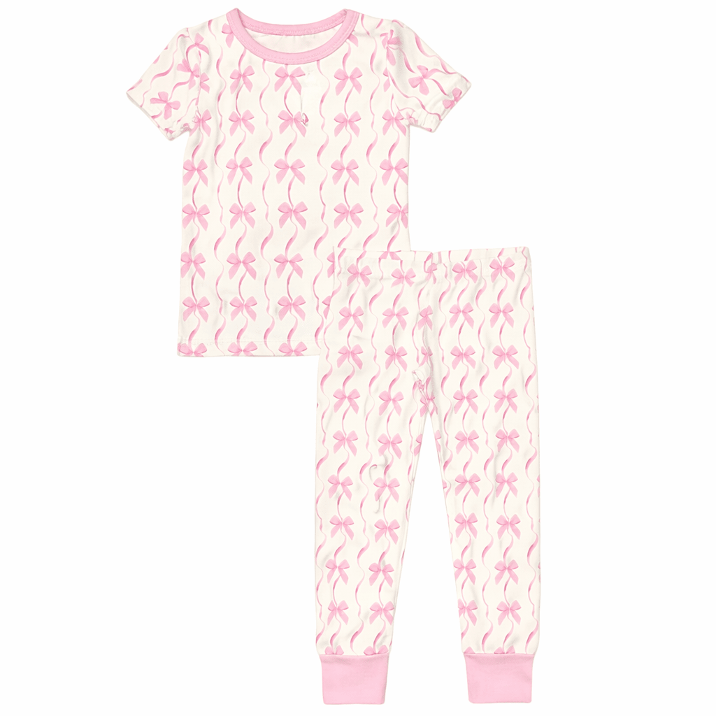 BOWS BAMBOO SHORT SLEEVE PAJAMAS - PETITE HAILEY