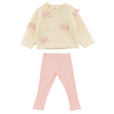 BOWS FUZZY SWEATSHIRT AND LEGGINGS SET (PREORDER) - SET