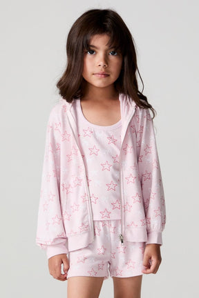 BOWS & STARS ZIP UP HOODIE (PREORDER) - CHASER KIDS - HOODIES