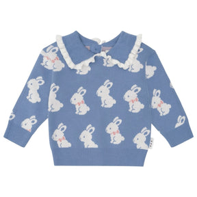 BUNNY FIELD COLLARD KNITTED SWEATER - HUXBABY