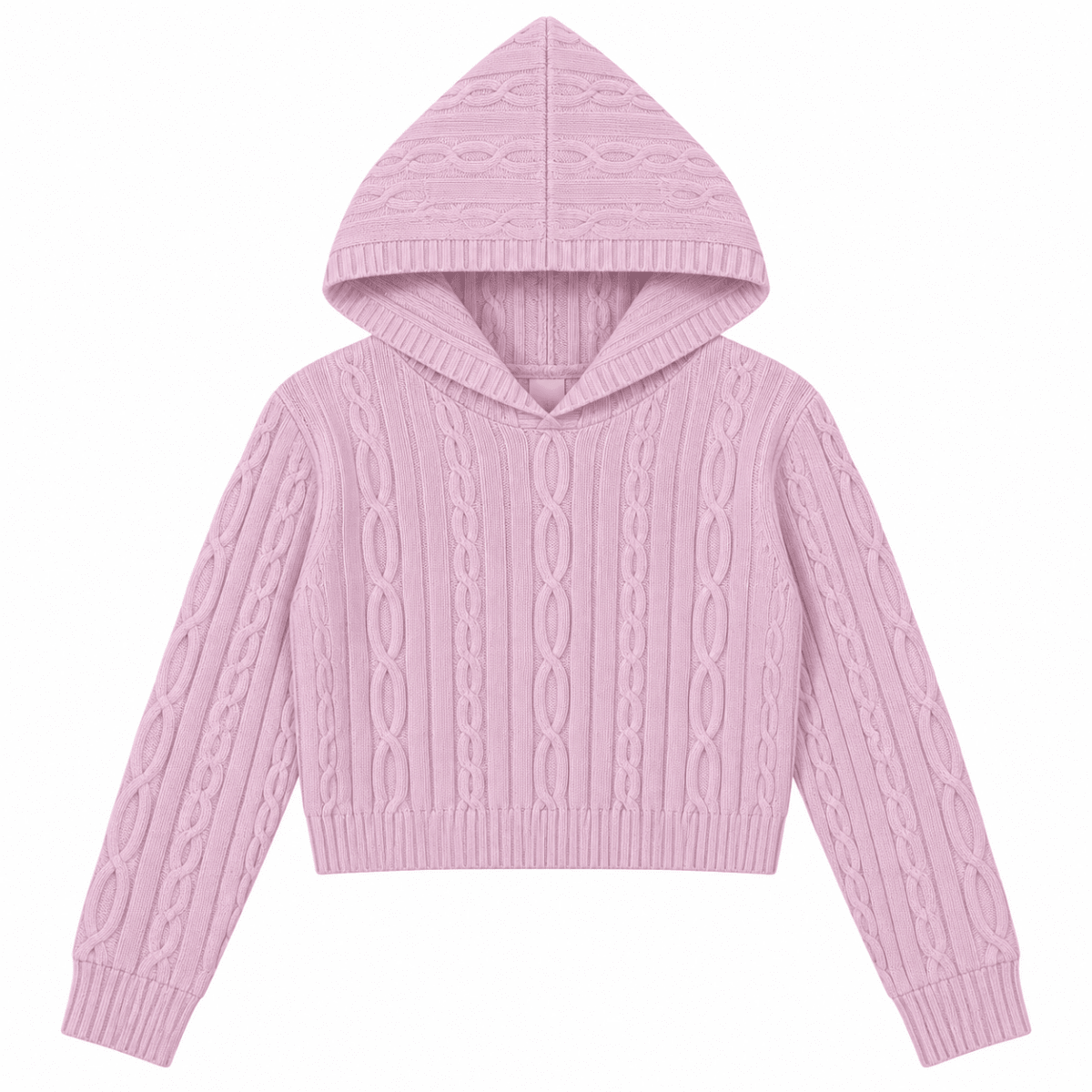 CABLE KNIT CROPPED HOODIE - PARFUM DE FIT