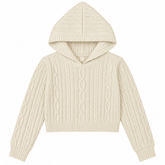 CABLE KNIT CROPPED HOODIE - PARFUM DE FIT