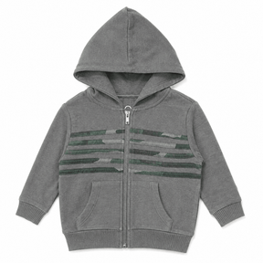 CAMO STRIPE ZIP UP HOODIE - CHASER KIDS