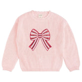 CANDY CANE SEQUIN BOW PATCH SWEATSHIRT (PREORDER) - SWEET WINK
