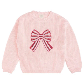 CANDY CANE SEQUIN BOW PATCH SWEATSHIRT (PREORDER) - SWEET WINK