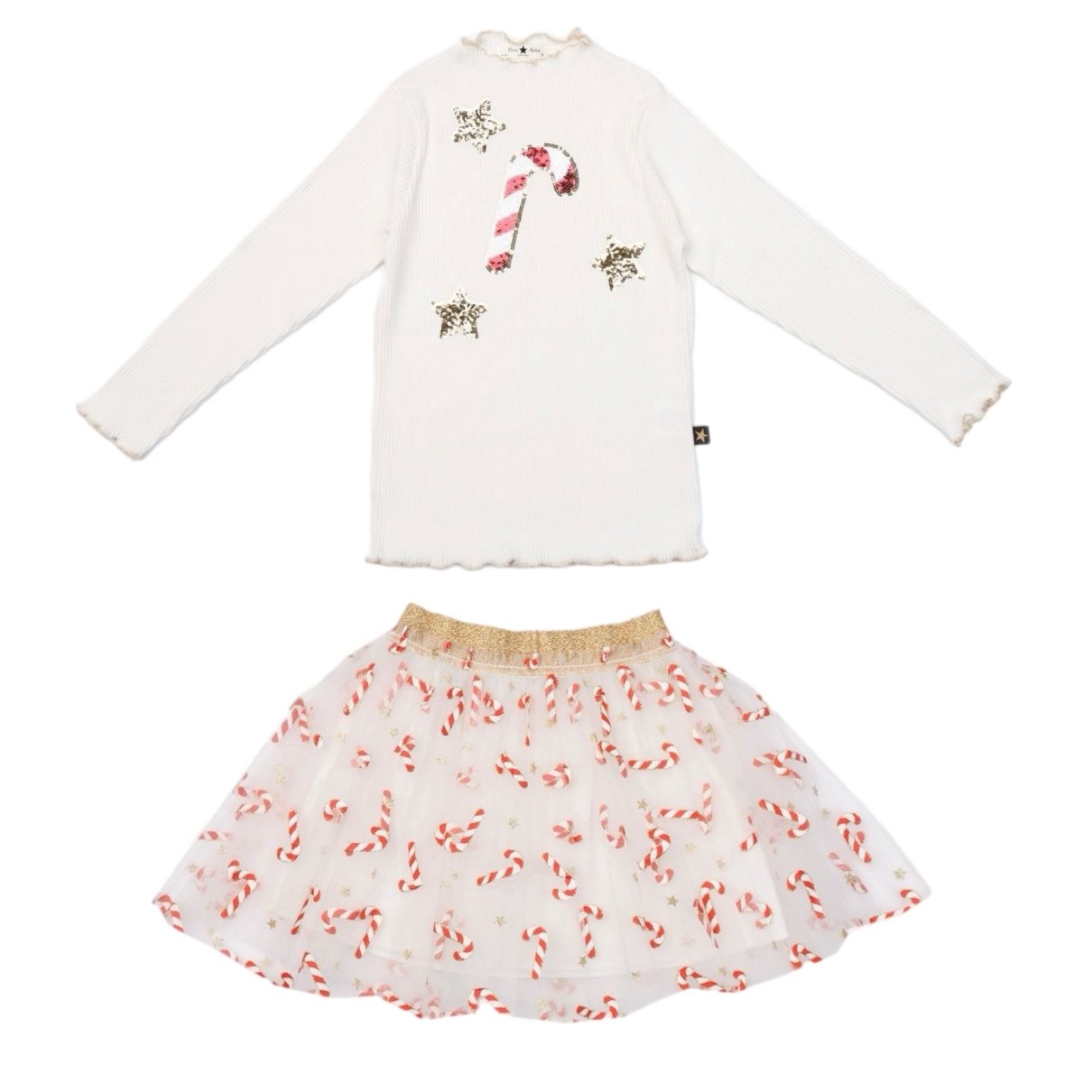 CANDY CANE TOP AND SKIRT SET - PETITE HAILEY