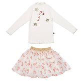 CANDY CANE TOP AND SKIRT SET - SET