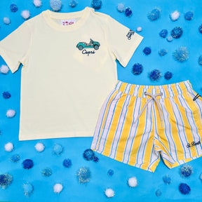 CAPRI MOKE BEACH CAR TSHIRT - MC2 SAINT BARTH KIDS - SHORT SLEEVE TOPS
