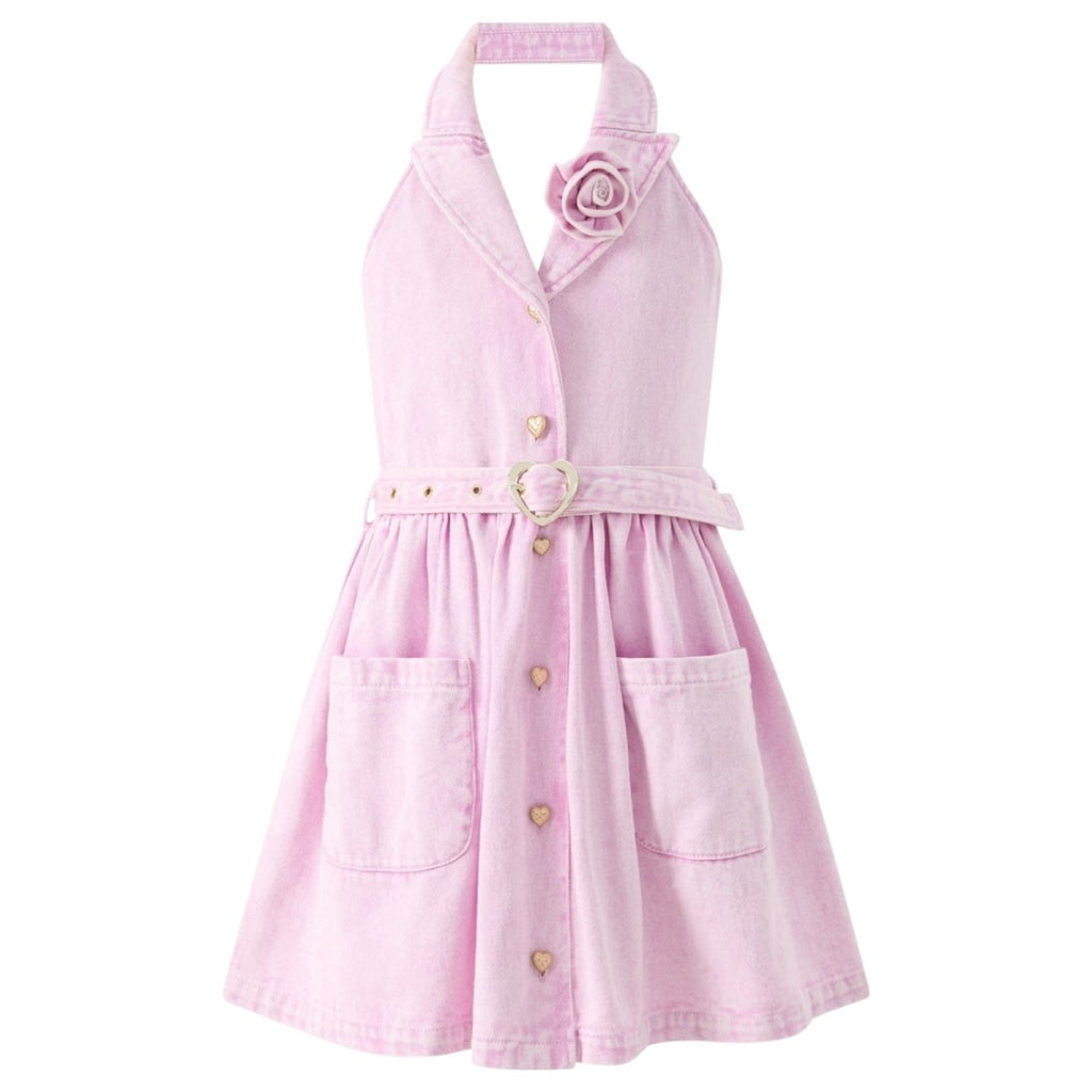 open lace back dress Catalina Mini Dress Pink Santa