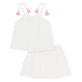 CHA CHA LINEN TOP AND SKIRT SET - FEATHER 4 ARROW - SET