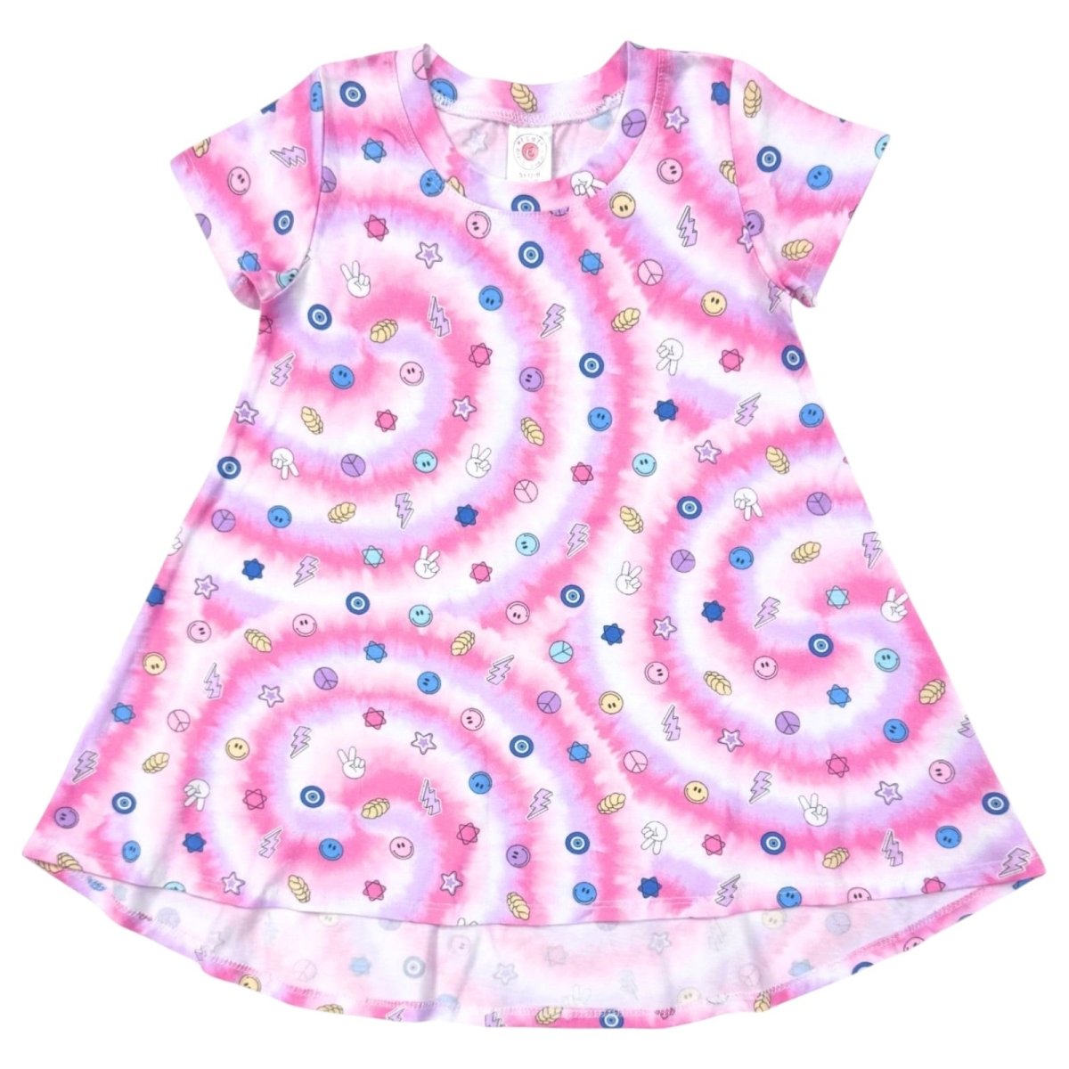 CHALLAH BACK COOL ICONS SHORT SLEEVE DRESS - ESME