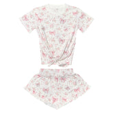 CHARLOTTE CRYSTAL BOWS SHORT SLEEVE AND SHORTS SET - MINI DREAMERS