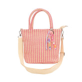 CHARMS RAFFIA TOTE BAG W/ CROSSBODY STRAPS - PURSES