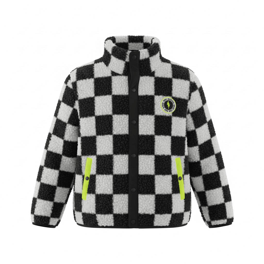 CHECK IT SHERPA JACKET (PREORDER) - TINY WHALES