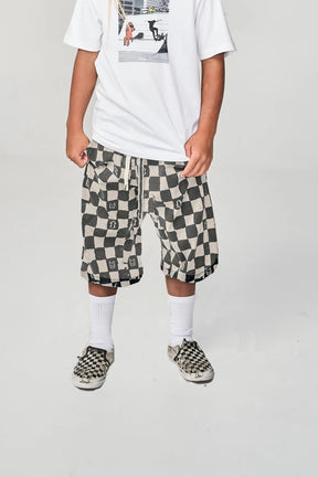 CHECKERED DISHES SHORTS (PREORDER) - MUNSTER KIDS