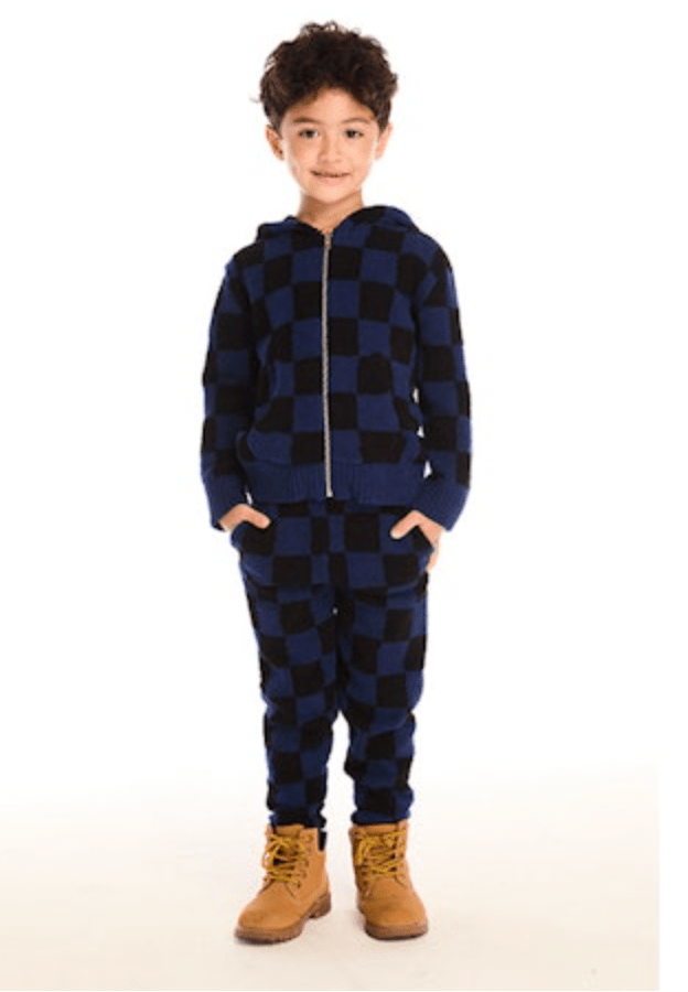 CHECKERED FUZZY FLEECE LOUNGE PANTS (PREORDER) - CHASER KIDS