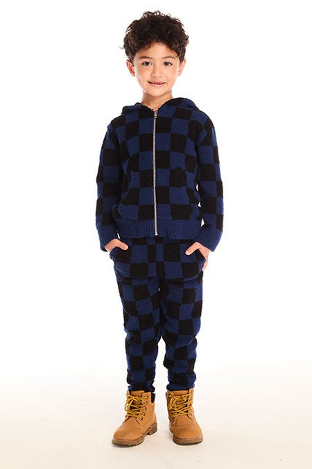 CHECKERED FUZZY FLEECE LOUNGE PANTS (PREORDER) - CHASER KIDS