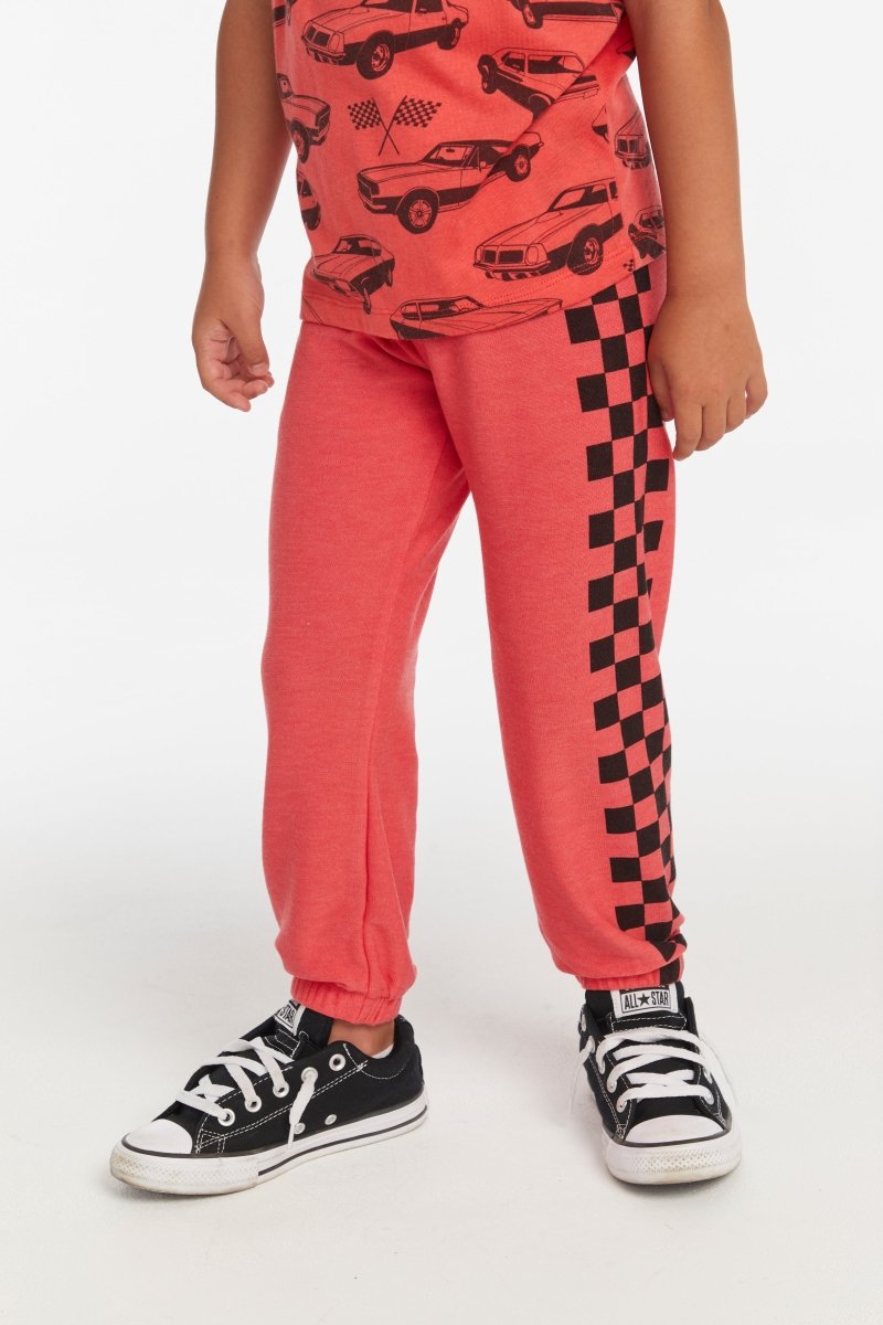 CHECKERED RACER SWEATPANTS - CHASER KIDS