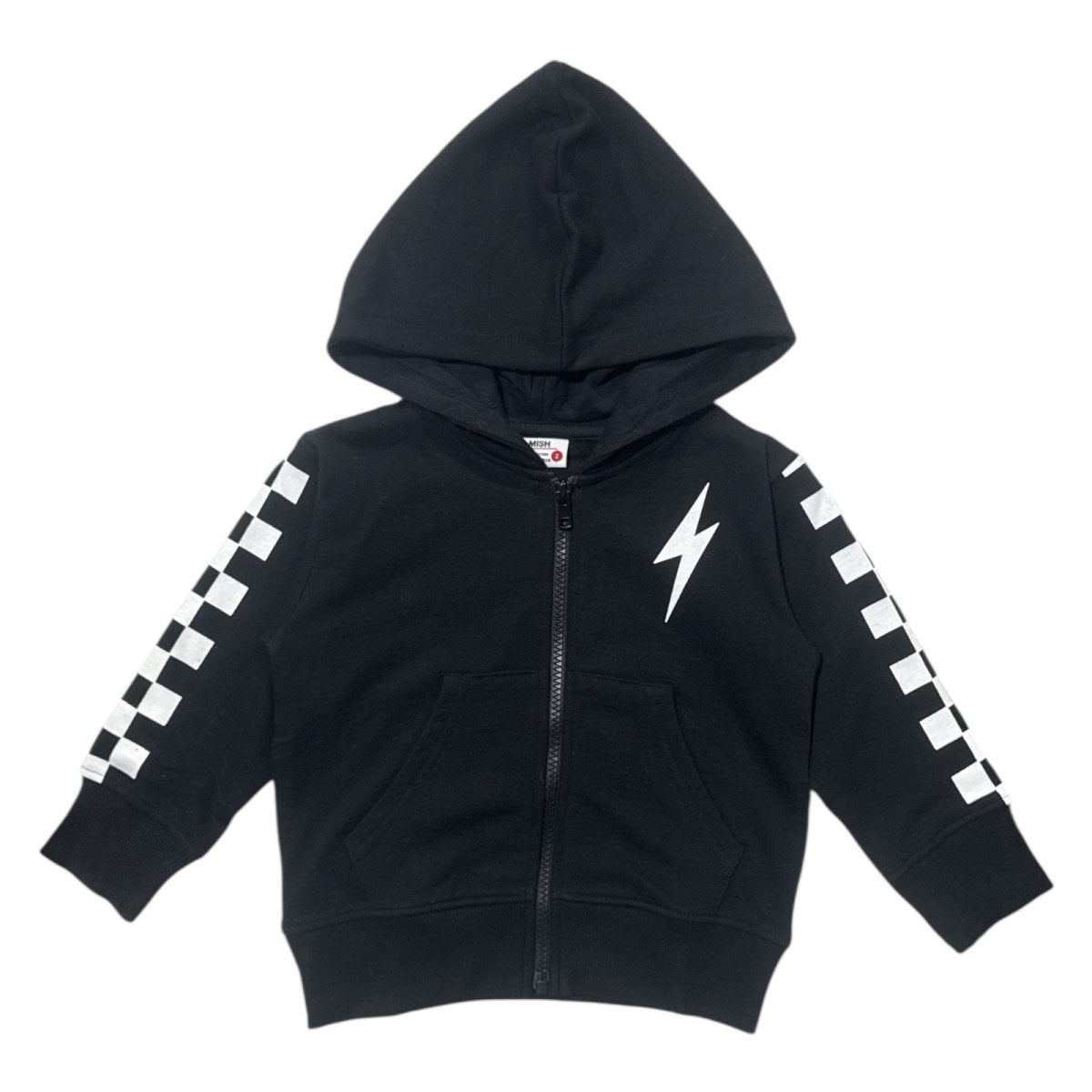 CHECKERED ZIP UP HOODIE - HOODIES