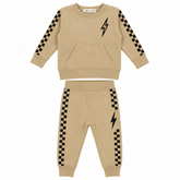 CHECKERS & BOLT SWEATSHIRT AND SWEATPANTS SET - MISH MISH