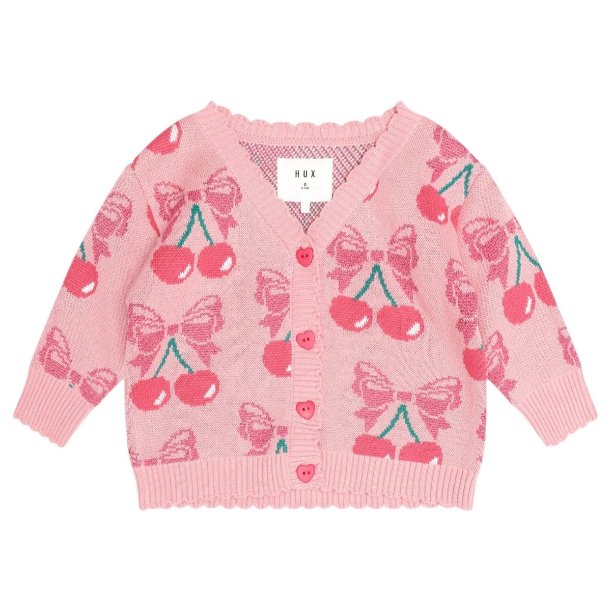 CHERRY BOW CARDIGAN (PREORDER) - HUXBABY