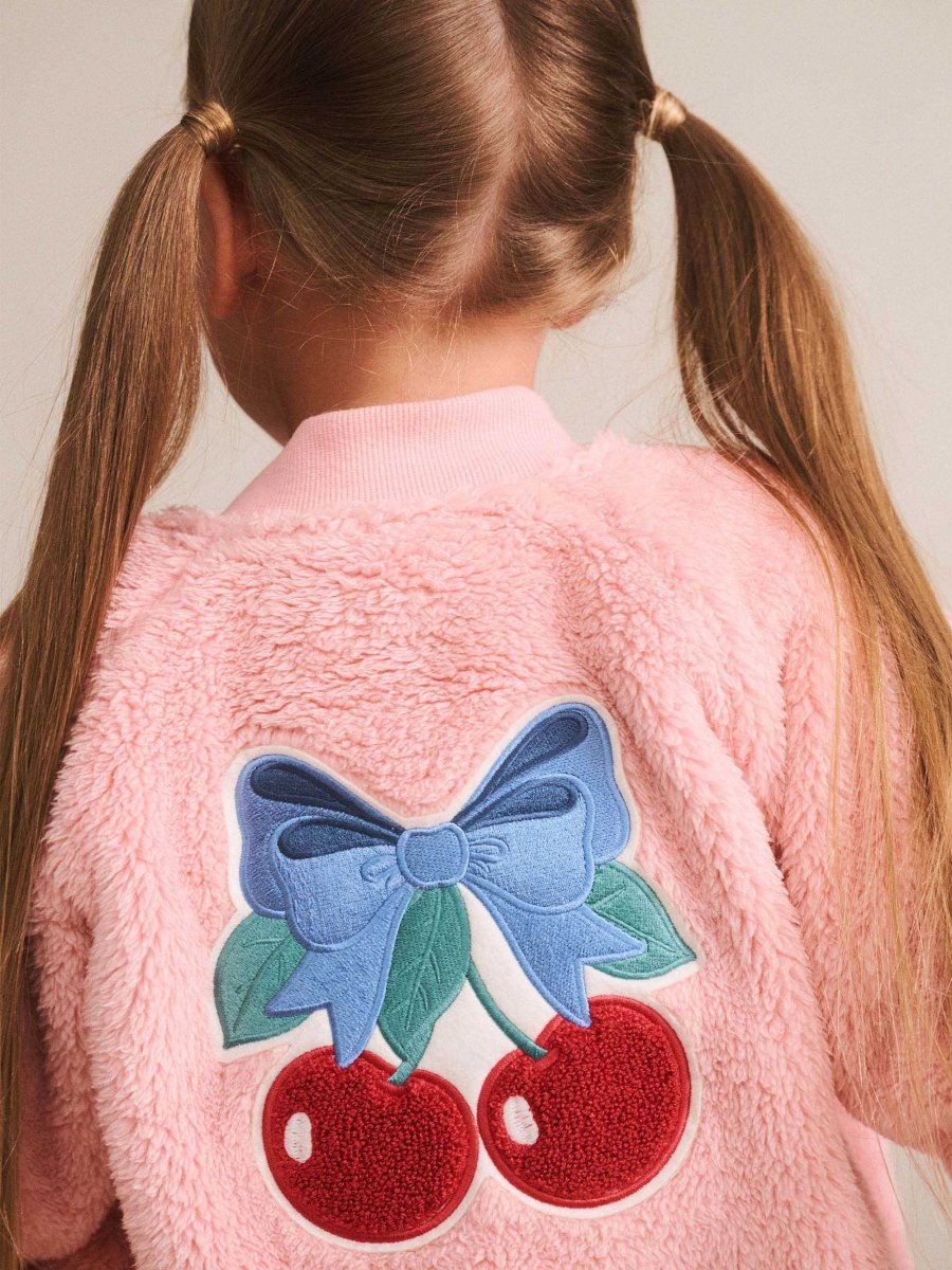 CHERRY BOW FURRY JACKET (PREORDER) - HUXBABY - JACKETS
