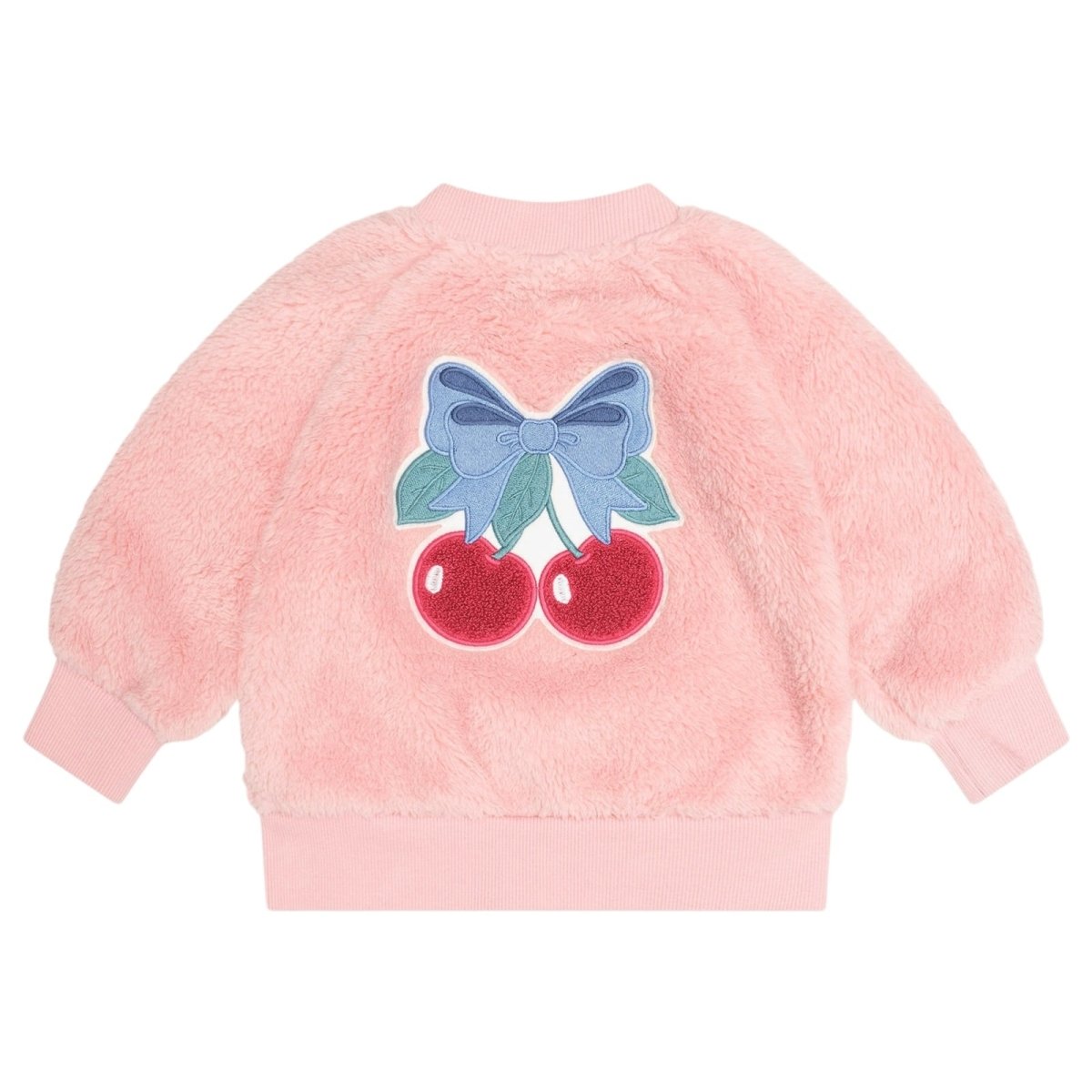 CHERRY BOW FURRY JACKET (PREORDER) - HUXBABY