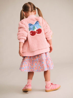 CHERRY BOW FURRY JACKET (PREORDER) - HUXBABY - JACKETS