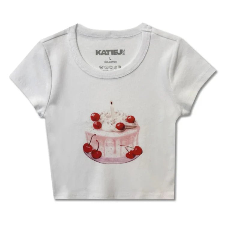 CHERRY CAKE TSHIRT (PREORDER) - KATIE J NEW YORK