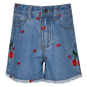 CHERRY DENIM SHORTS - SHORTS