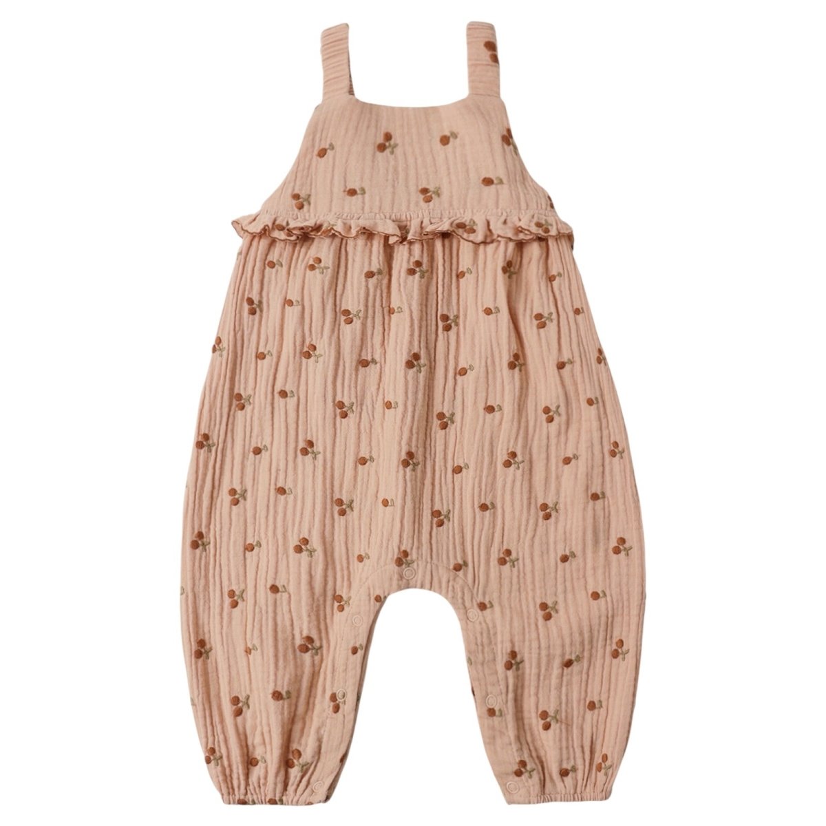CHERRY EMBROIDERED KINSLEY ROMPER - RYLEE + CRU