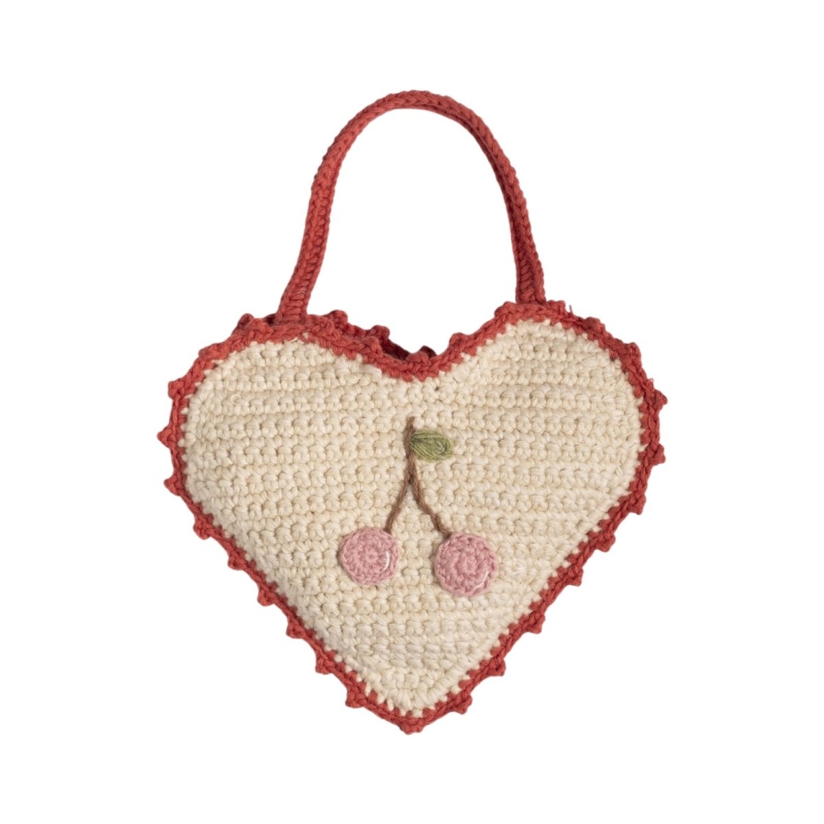 CHERRY HEART CROCHET PURSE (PERORDER) - WILD WAWA