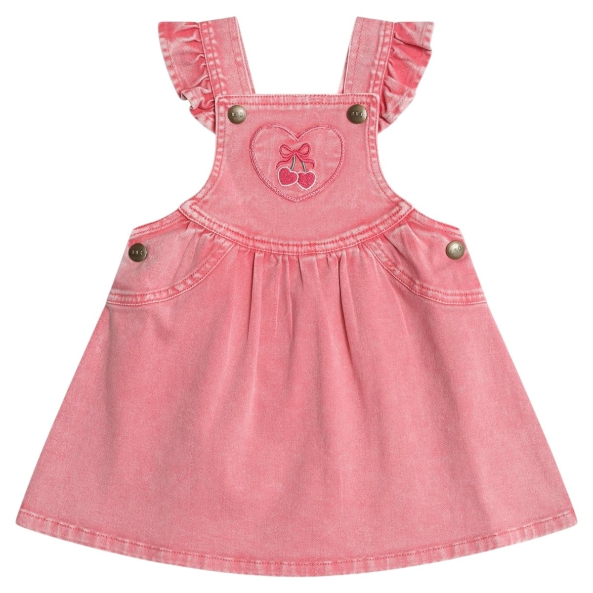 CHERRY HEART VINTAGE PINAFORE OVERALL DRESS (PREORDER) - HUXBABY