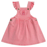 CHERRY HEART VINTAGE PINAFORE OVERALL DRESS (PREORDER) - HUXBABY