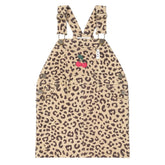 CHERRY LEOPARD DENIM OVERALL DRESS - HUXBABY