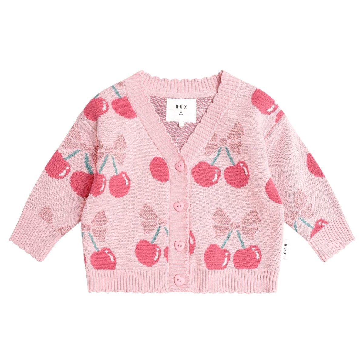 CHERRY PIE SCALLOPED KNIT CARDIGAN (PREORDER) - HUXBABY