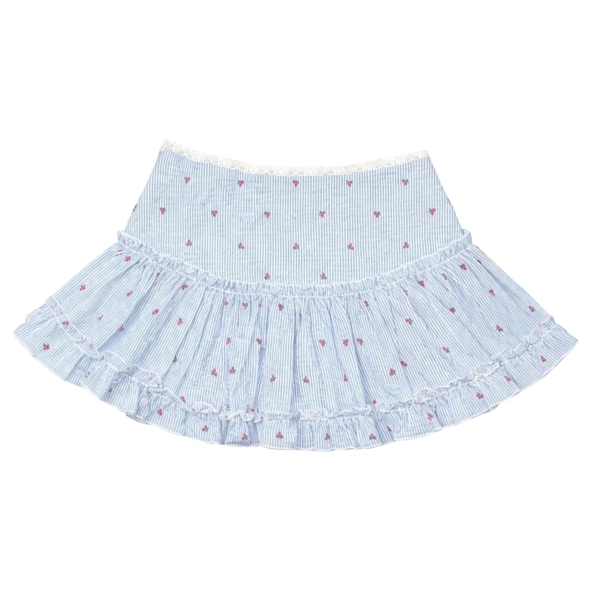 CHERRY SEERSUCKER DIXIE SKIRT - KATIE J NYC