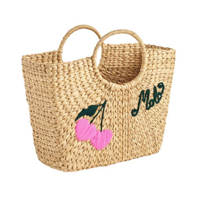 CHERRY STRAW BASKET BAG (PREORDER) - MOLO