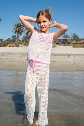 CHLOE CROCHET COVER UP TOP AND PANTS SET (PREORDER) - PQ KIDS