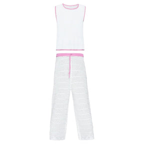 CHLOE CROCHET COVER UP TOP AND PANTS SET (PREORDER) - PQ KIDS