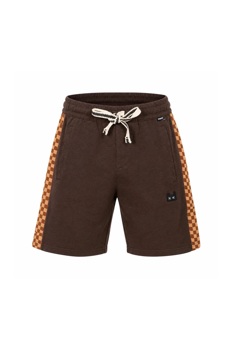 CHOCOLATE ALL STAR CHECKERED SHORTS (PREORDER) - MUNSTER KIDS