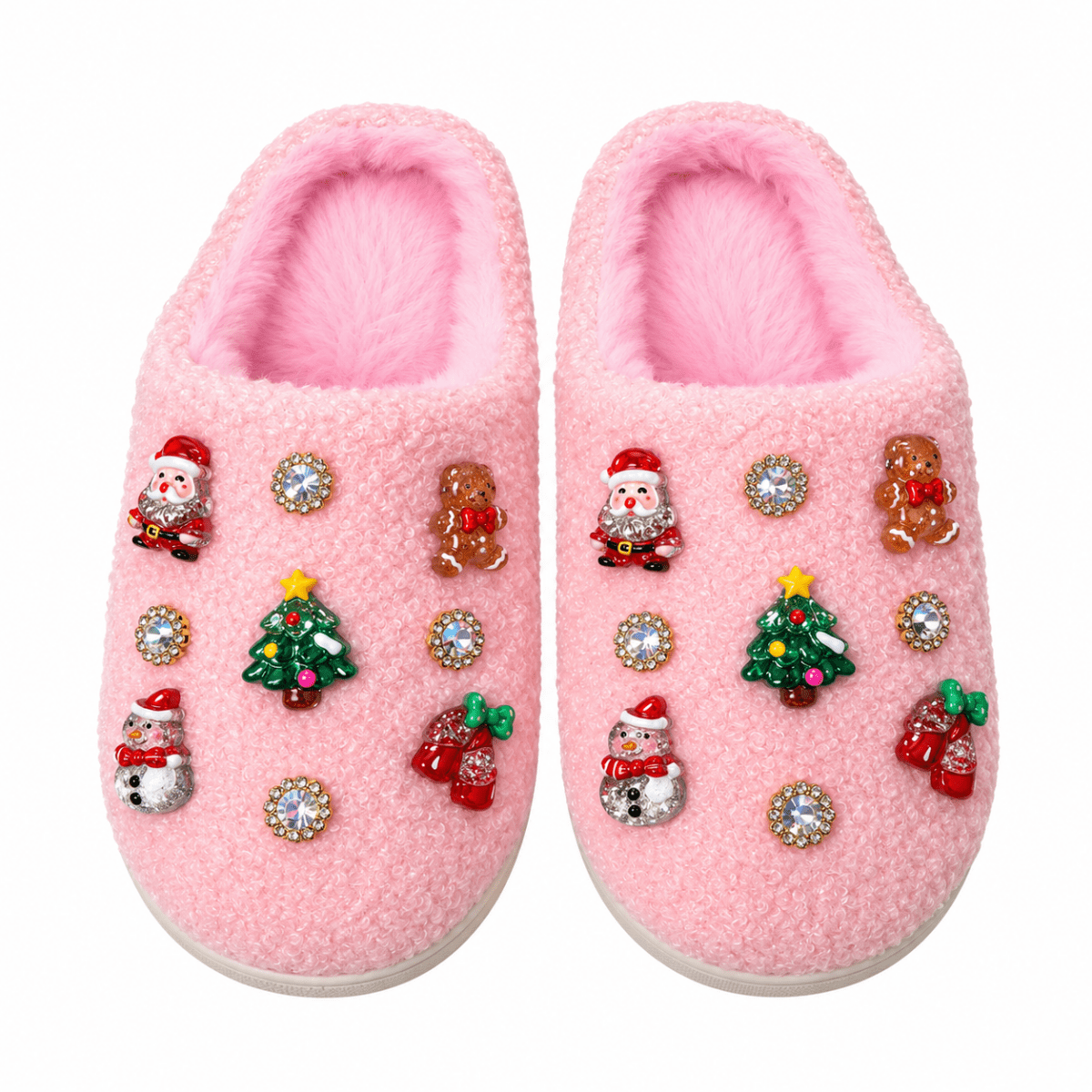 CHRISTMAS CHARM FUZZY SLIPPERS (PREORDER) - BARI LYNN