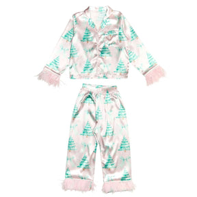 CHRISTMAS TREE SILKY FEATHER TRIM SET - SET