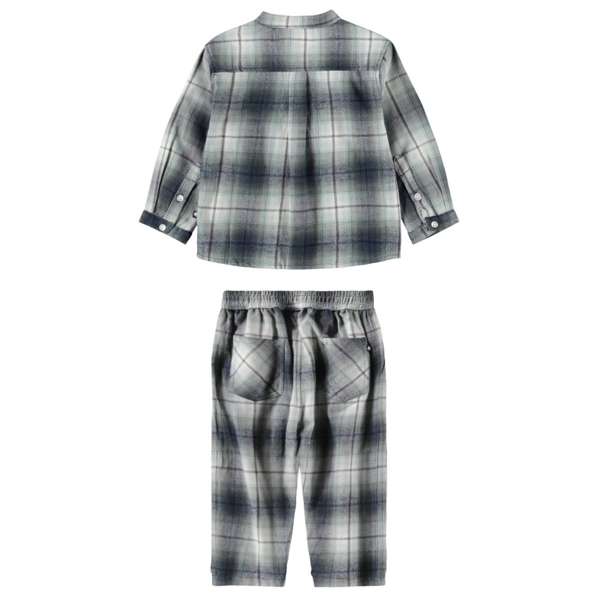 CLADONIA CHECK BUTTON DOWN TOP AND PANTS SET (PREORDER) - MOLO