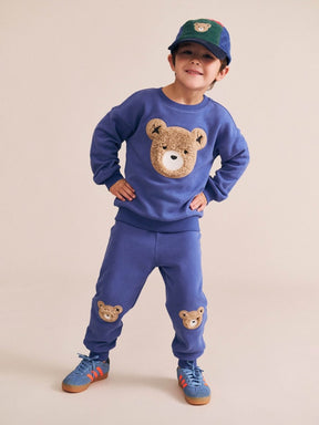 COBALT FURRY HUXBEAR SWEATSHIRT AND SWEATPANTS SET - HUXBABY