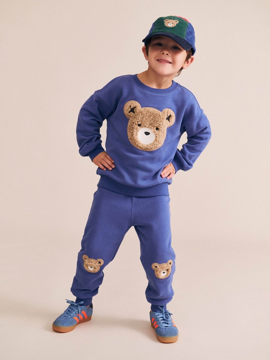 COBALT FURRY HUXBEAR SWEATSHIRT AND SWEATPANTS SET - HUXBABY